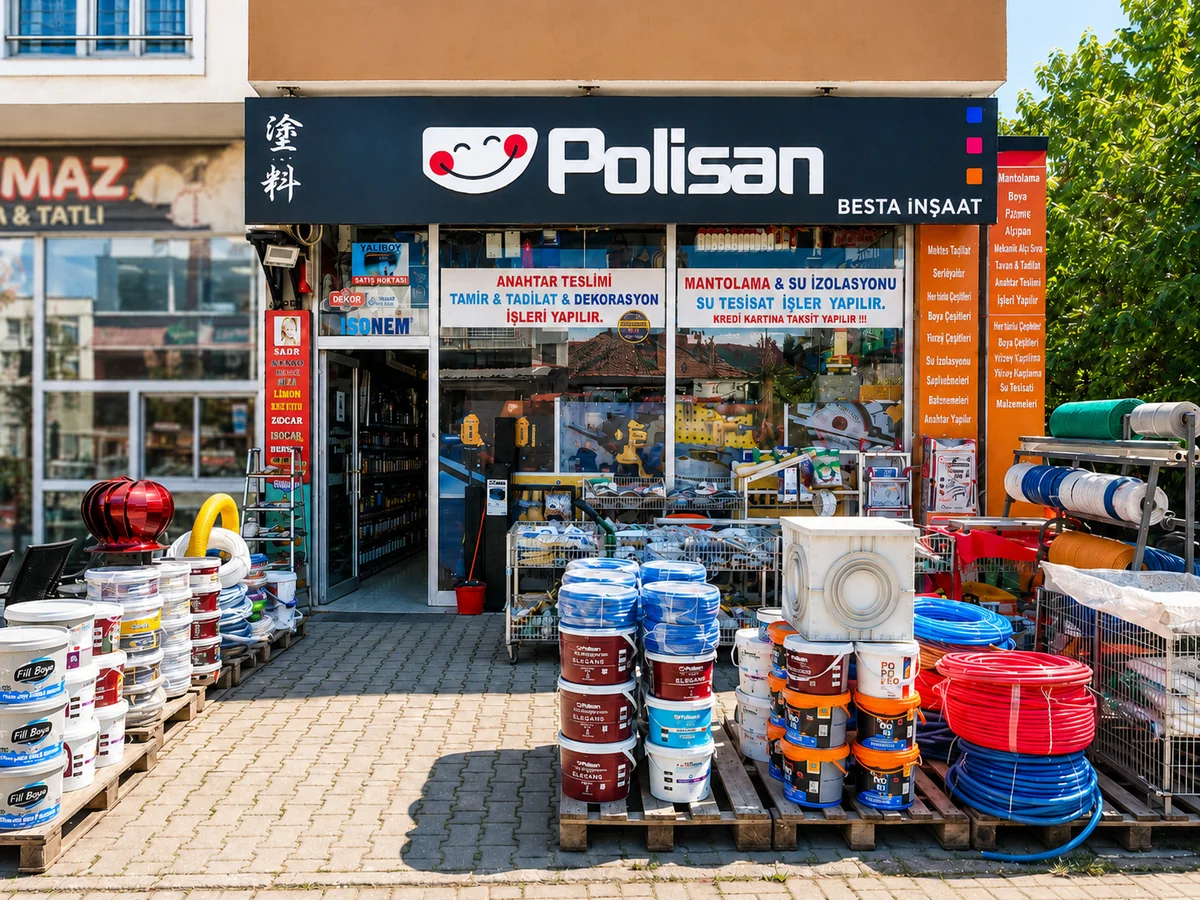 Besta İnşaat Yapı Osmangazi Polisan bayii ve yapı malzemeleri showroomu